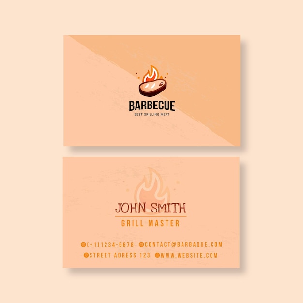 Bbq double-sided business card template