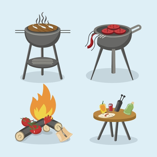 ベクトル bbq要素のイラスト