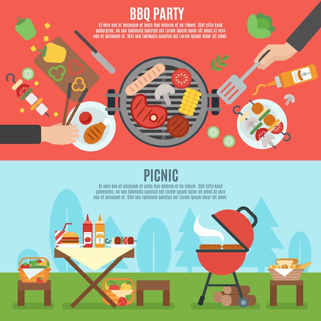 BBQ-feest banner instellen