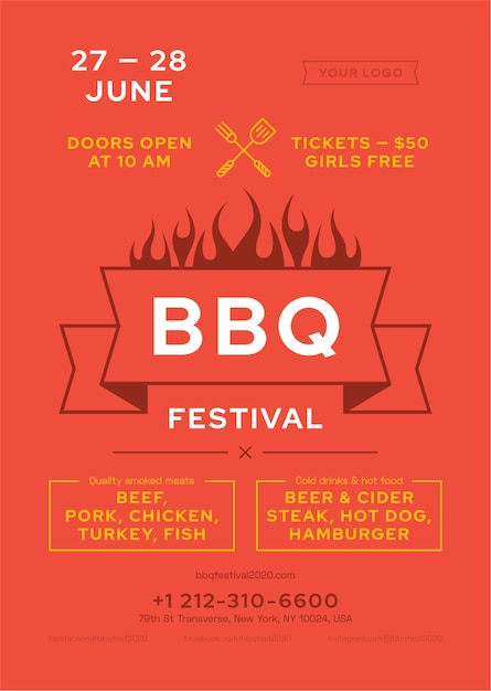 BBQ Festival Poster Template