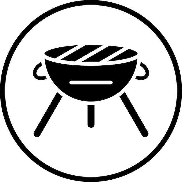 Vector bbq grill icon style