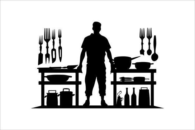 Bbq and grill related Silhouette Vector