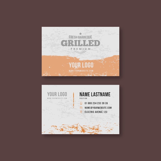 Vector bbq horizontal double-sided business card