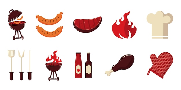 Vector bbq icon concept