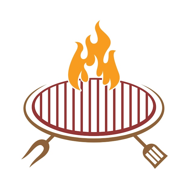 BBQ icon logo design