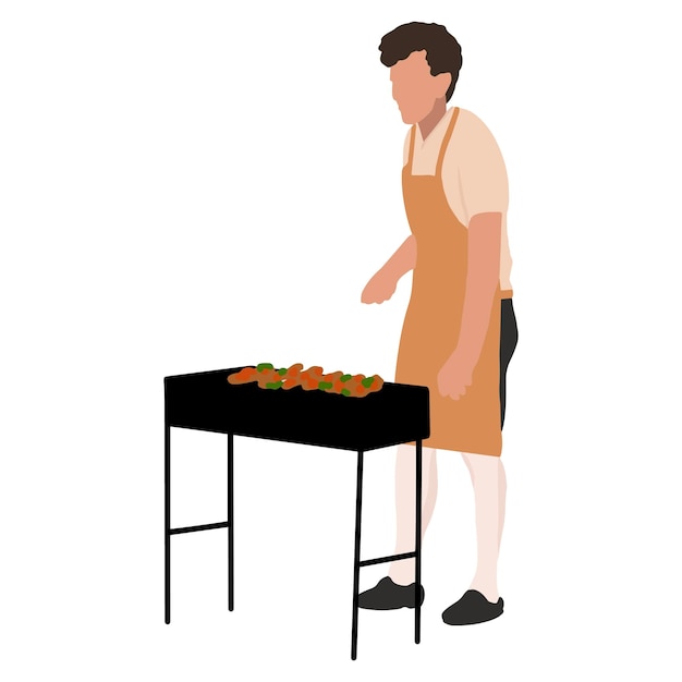 Bbq 남자 요리 그릴 바베큐 계절 그림