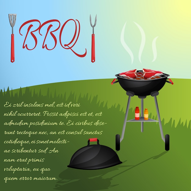 Vector bbq menu invitation template