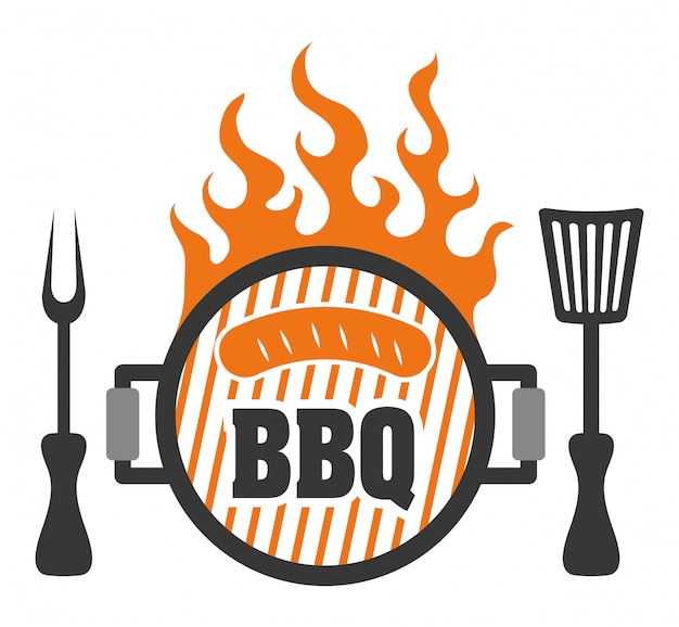 Vector bbq-ontwerpen van verse en heerlijke worsten.