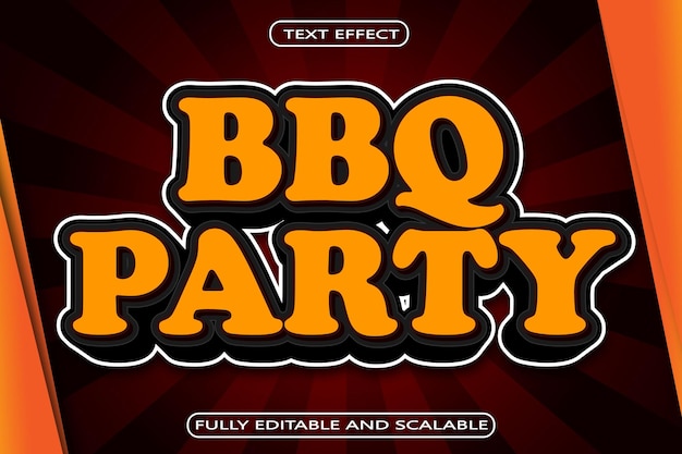 Bbq Party bewerkbaar teksteffect 3-dimensionaal reliëf moderne stijl