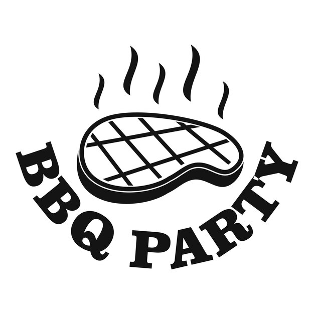 벡터 색 바탕에 고립된 웹 디자인을 위한 bbq 파티 터 로고의 간단한 일러스트레이션