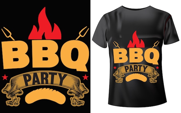 Вектор Дизайн футболки для bbq party