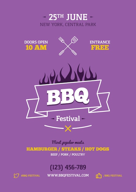 Vector bbq poster template