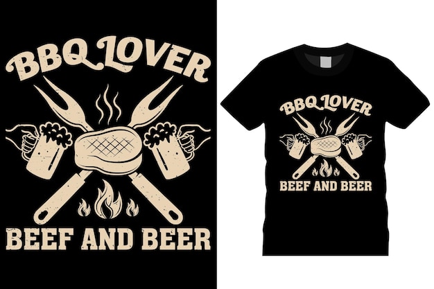 Vector bbq premium vector typografie t-shirt ontwerp perfect voor afdrukken sjabloon