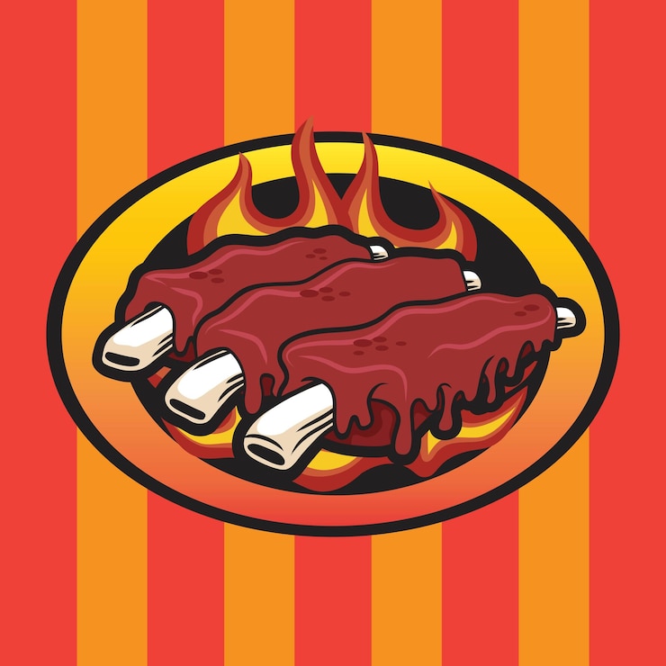 Vector bbq-ribben logo vector design