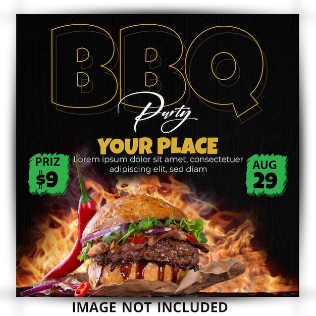 Bbq social media post template