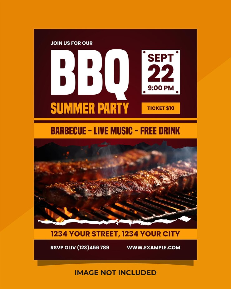 Vector bbq 여름 파티 포스터 또는 플라이어 템플릿 디자인