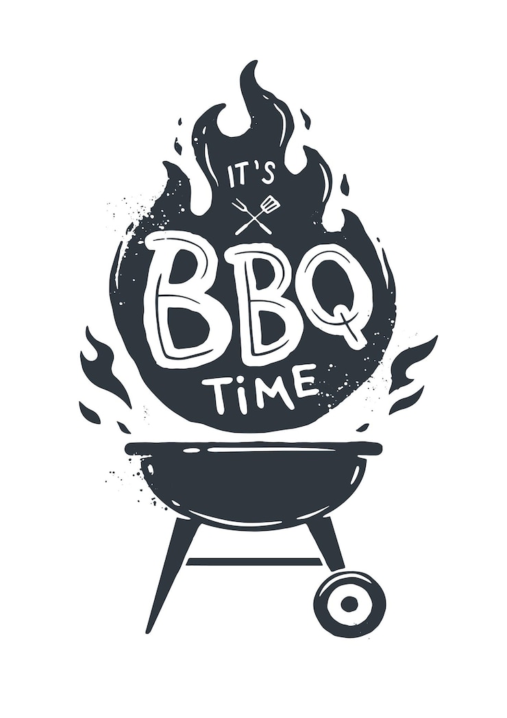 Vector bbq-tijd. barbecue feestje. vintage ontwerp