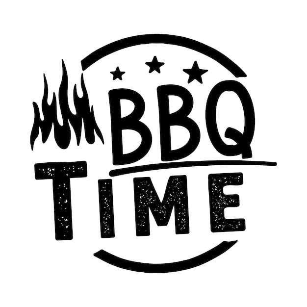 Vettore design del logo per l'ora del barbecue