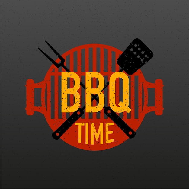 Bbq time party barbecue or grill tool vector illustration