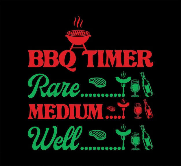 Vector bbq-timer t-shirt ontwerp