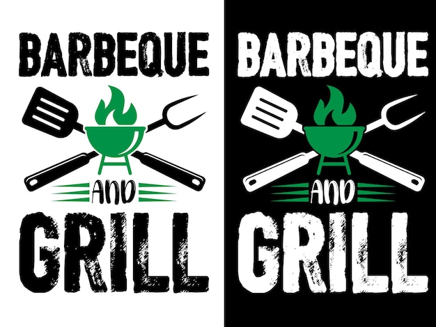 Bbq typografie t-shirtontwerp