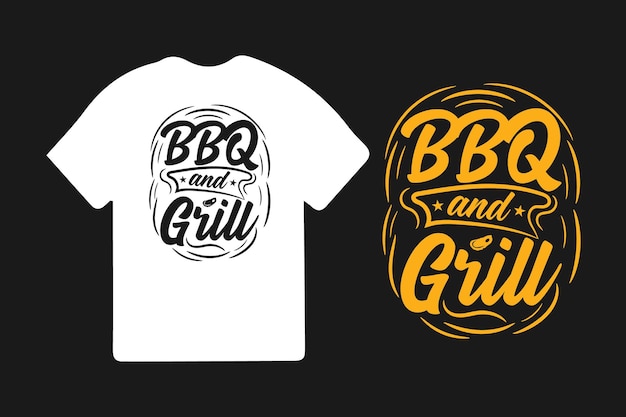 Bbq typography tshirt design vector template bbq svg tshirt design vintage bbq t shirt design