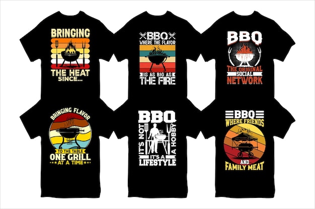 Vector bbq vector tshirt design op maat gemaakt bbq tshirt design