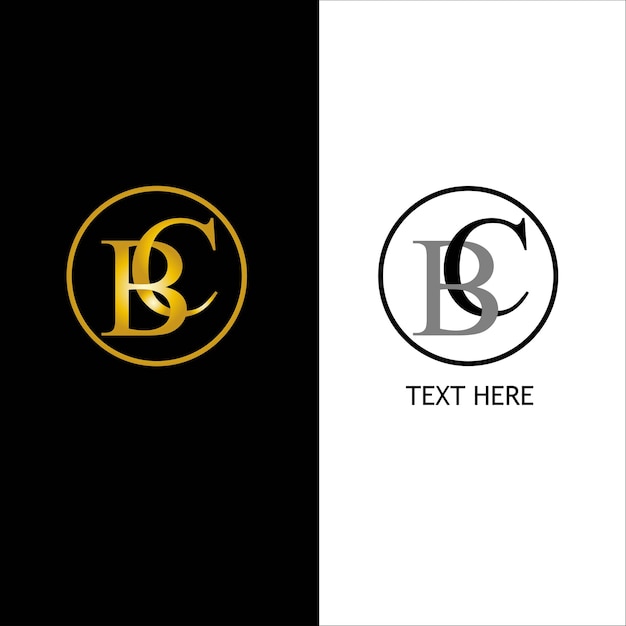 BC beginletter logo design icoon, creatief zwart