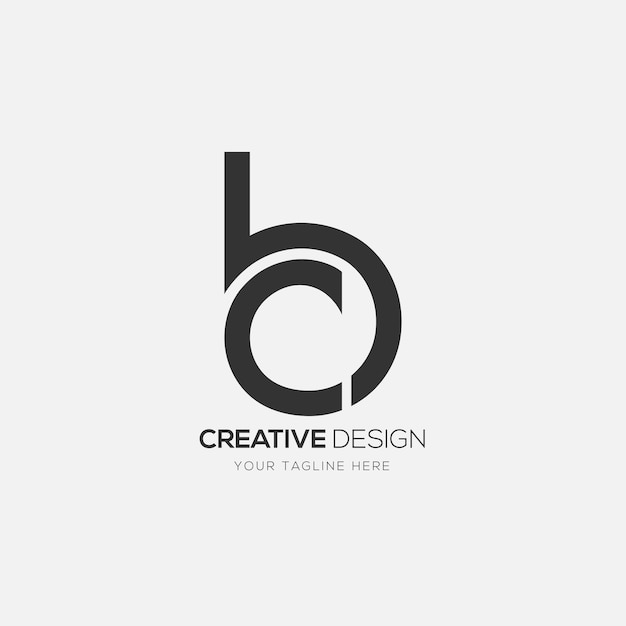 bc or cb creative monogram lowercase letter logo