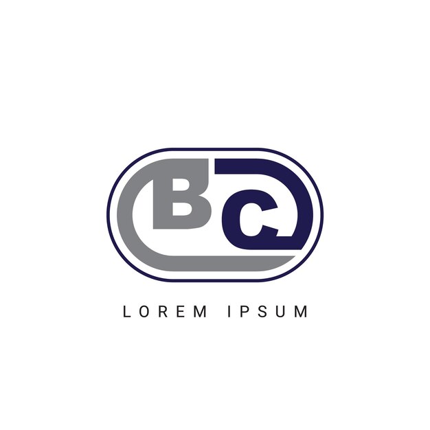 Vettore progettazione del logo delle lettere bc o cb con una progettazione iniziale del logo della lettera creative cut