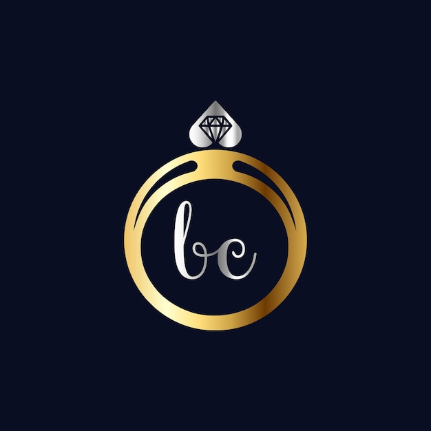 Vettore bc logo iniziale lusso floreale matrimonio loghi modello vettoriale