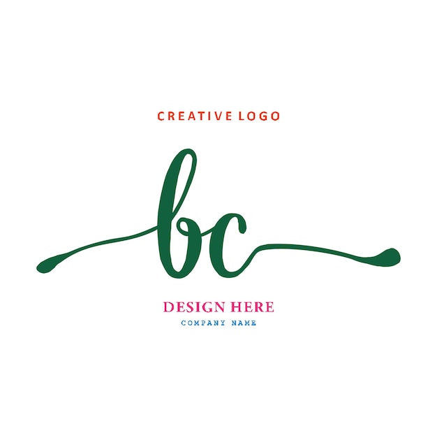 BC lettering logo is simple easy to understand and authoritative