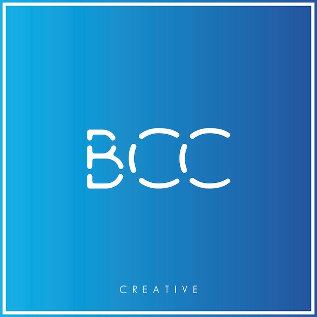 Bcc 크리에이티브 터 로고 디자인 미니멀 로고 프리미엄 터 일러스트레이션 모노그램