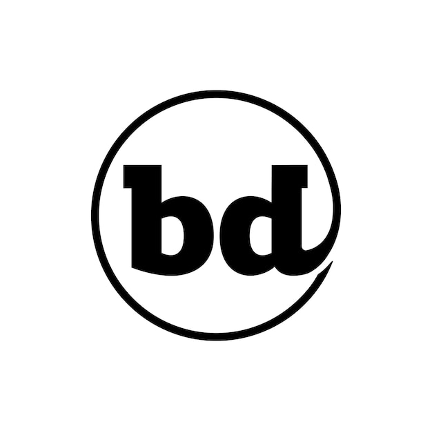 BD 회사 초기 문자 모노그램 BD 문자 로고