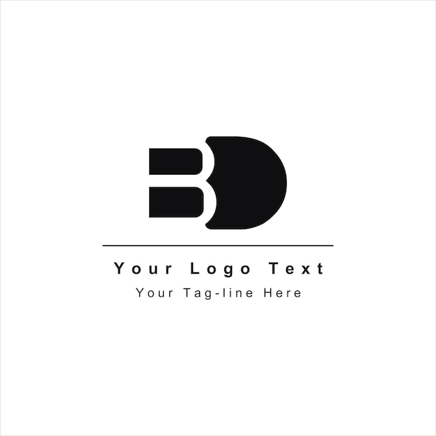 Bd 또는 db 로고 아이콘 초기 디자인 기호 이름