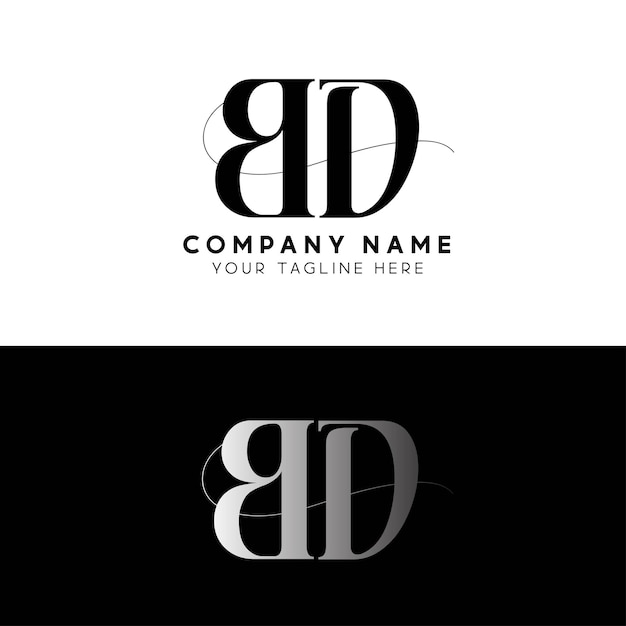 BD initial letter logo