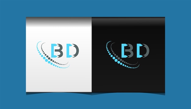 BD 初期のモダンなロゴ デザイン ベクトル アイコン テンプレート