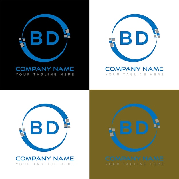 BD initial modern logo design vector icon template