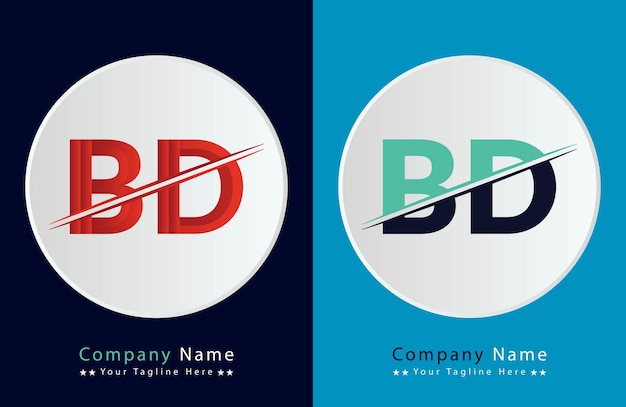 Vettore modello vettoriale di progettazione del logo delle lettere bd