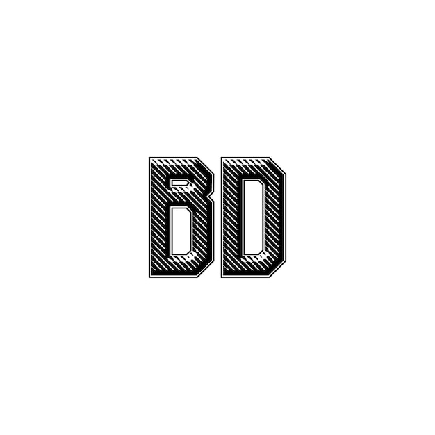 Vector bd monogram logo design letter text name symbol monochrome logotype alphabet character simple logo