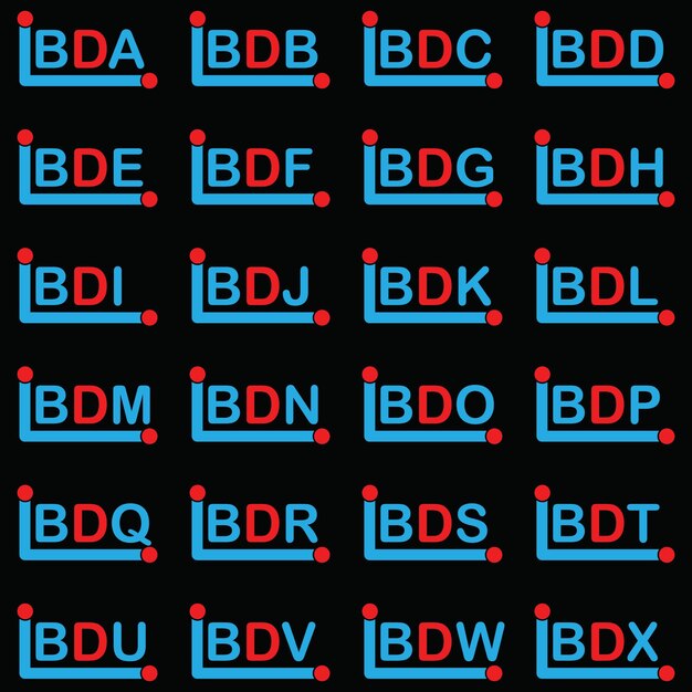 벡터 bda to bdx 모노그램 로고 디자인