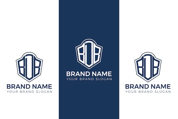 Bdb abstract initial letter logo design. bdb monogram shield shape letter company logo.