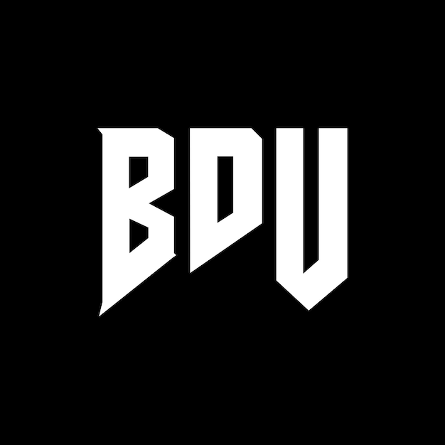 BDU letter logo ontwerp voor technologiebedrijf BDU logo ontwerp zwarte en witte kleurencombinatie BDU logo BDU vector BDU ontwerp BDU icoon BDU alfabet BDU typografie logo ontwerp