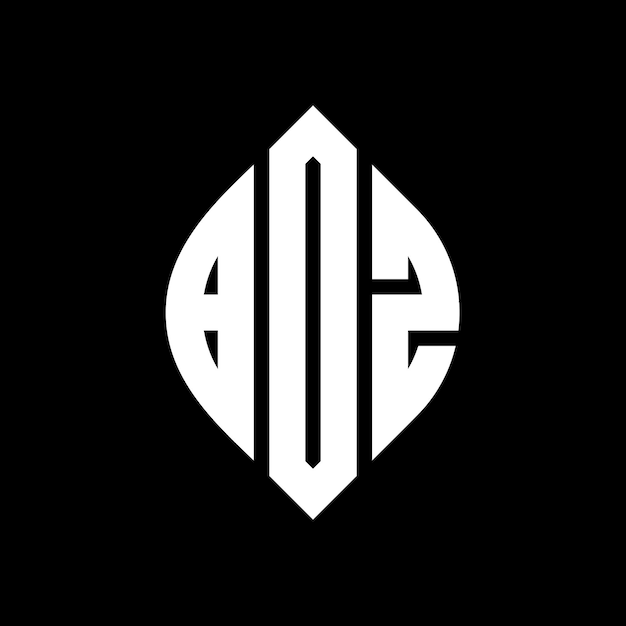 Логотип BDZ с круговой буквой с формой круга и эллипса BDZ с эллипсовой буквой с типографическим стилем Три инициалы образуют логотип круга BDZ Круг Эмблема Абстрактная монограмма Письмо Марка Вектор