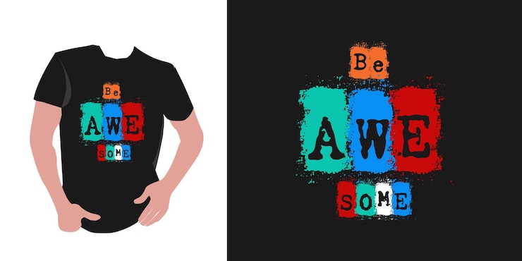 वेक्टर be awesome creative typographic designs for vector t shirts