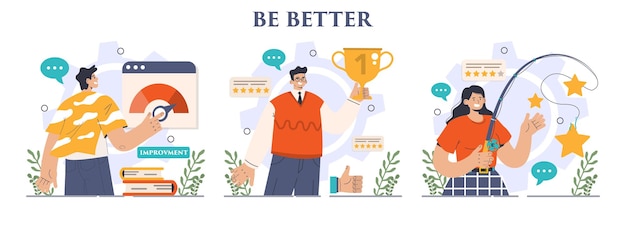 Be better concept set Improvement and development idea Growth