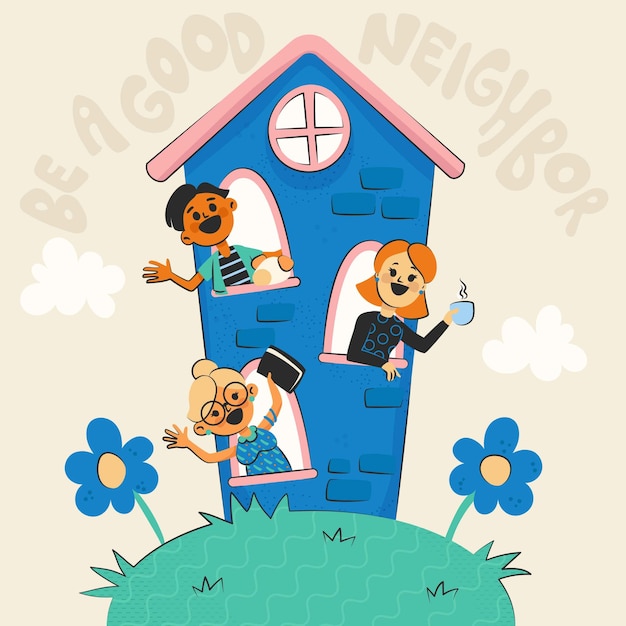 Be a good neighbor illustration