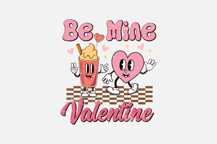Vector be mine valentine sublimation typography t shirt design