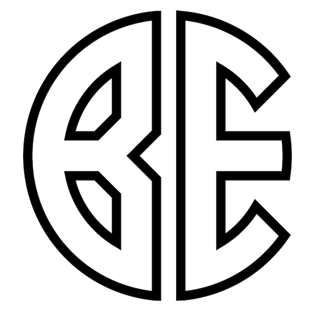 Vettore logo del monogramma be in forma circolare