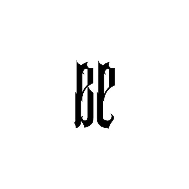 Vector be monogram logo ontwerp letter tekst naam symbool monochrome logotype alfabet karakter eenvoudig logo
